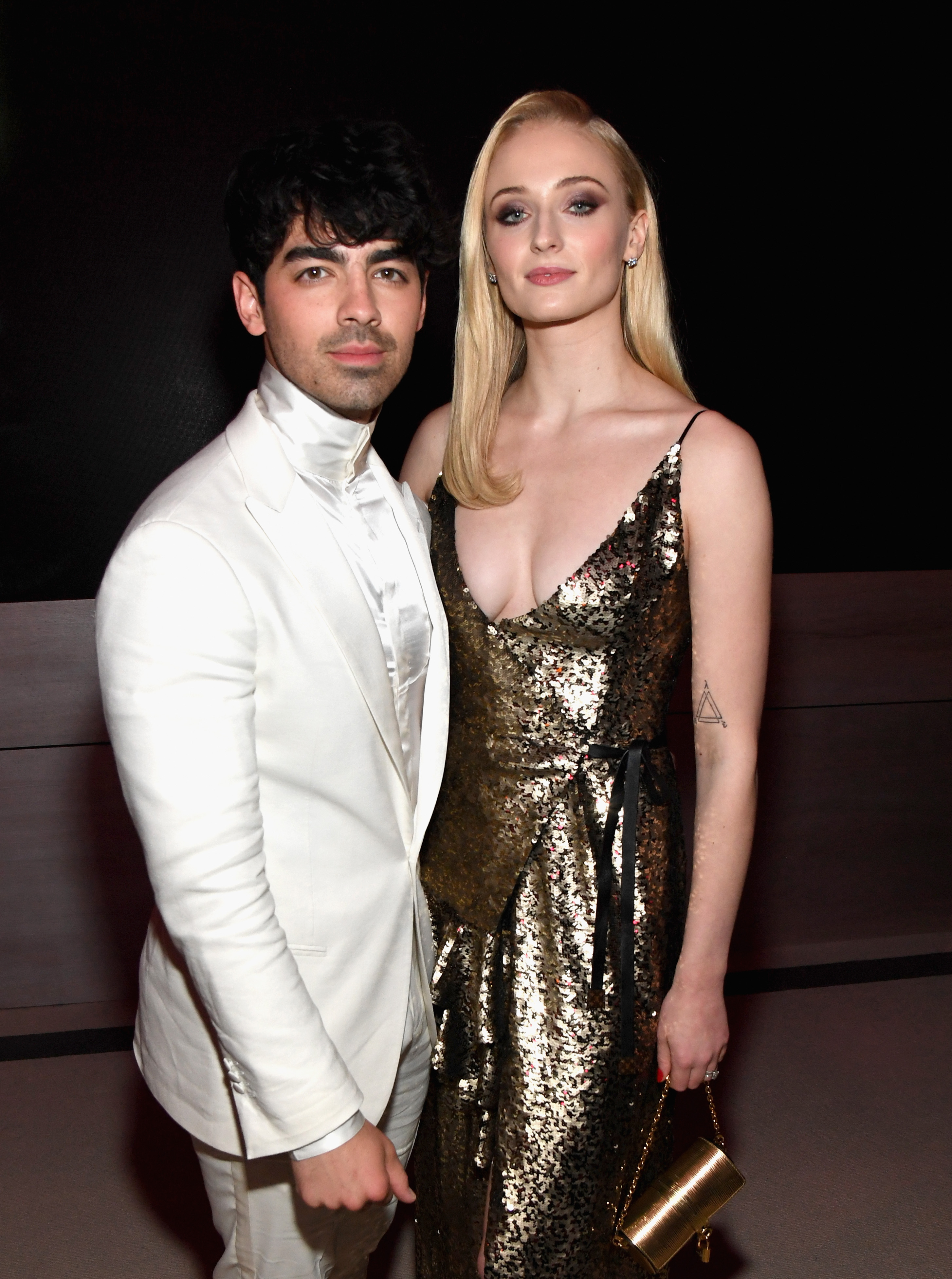 Joe Jonas and Sophie Turner posing together 