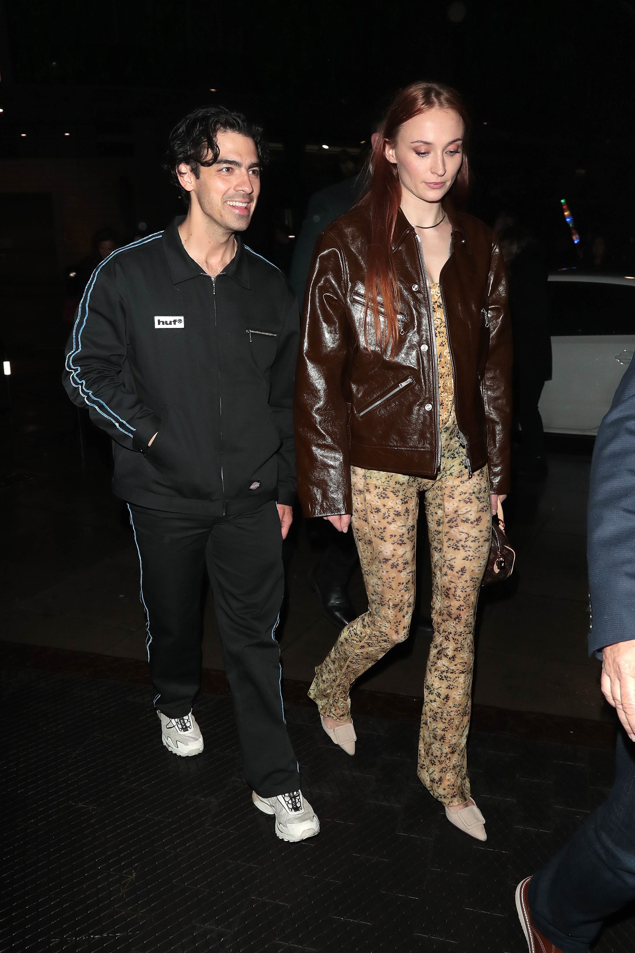 Joe Jonas and Sophie Turner walking