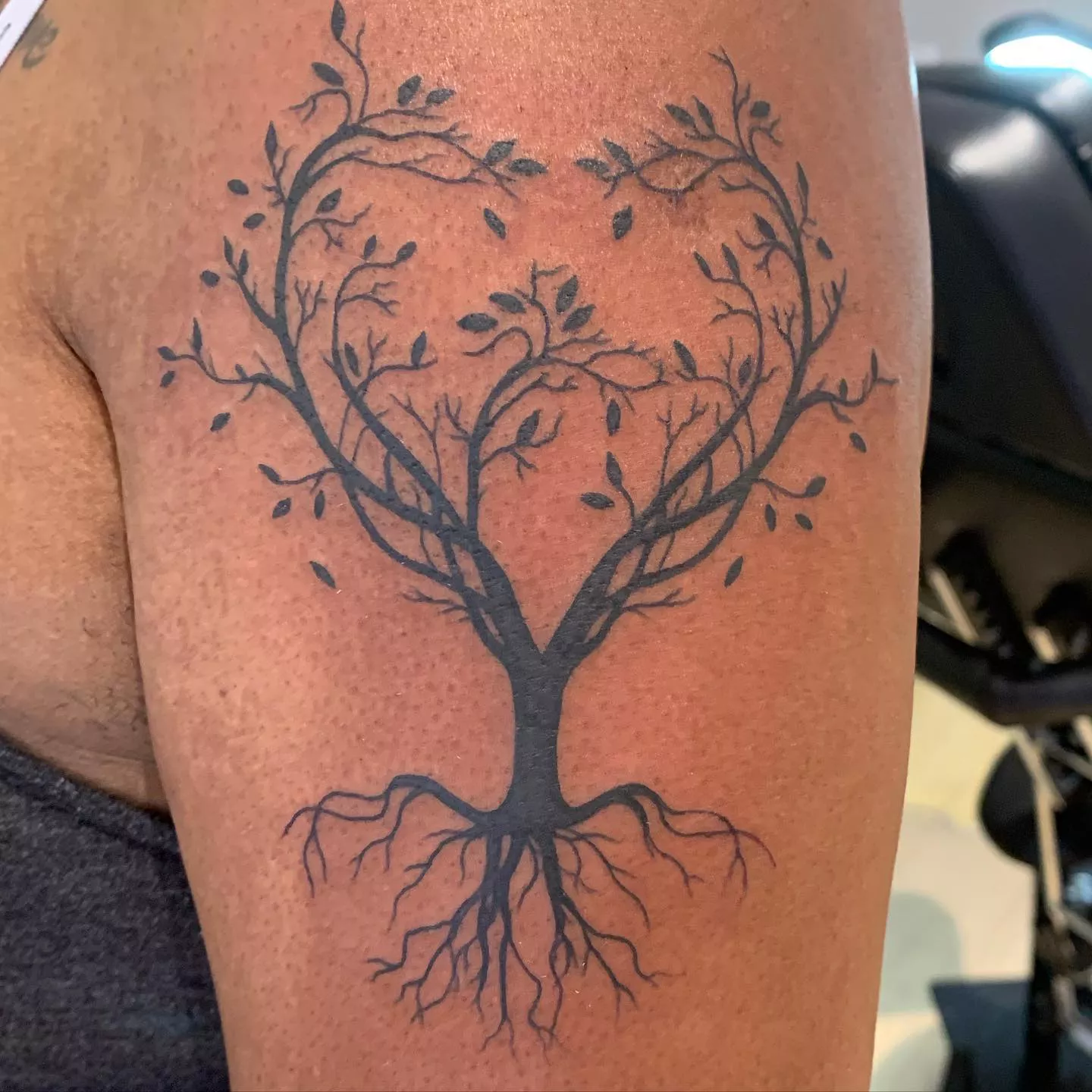 Close up of a tree tattoo on an arm