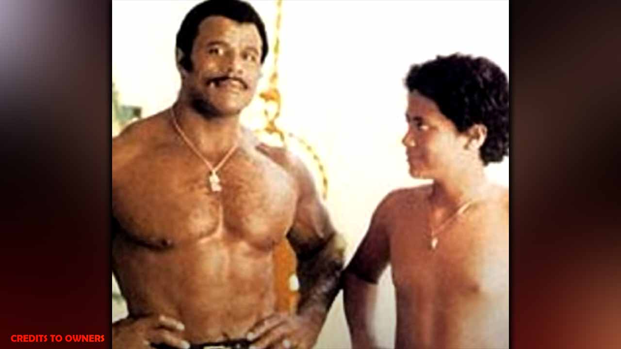 Young The Rock with his dad Rocky Johnson 