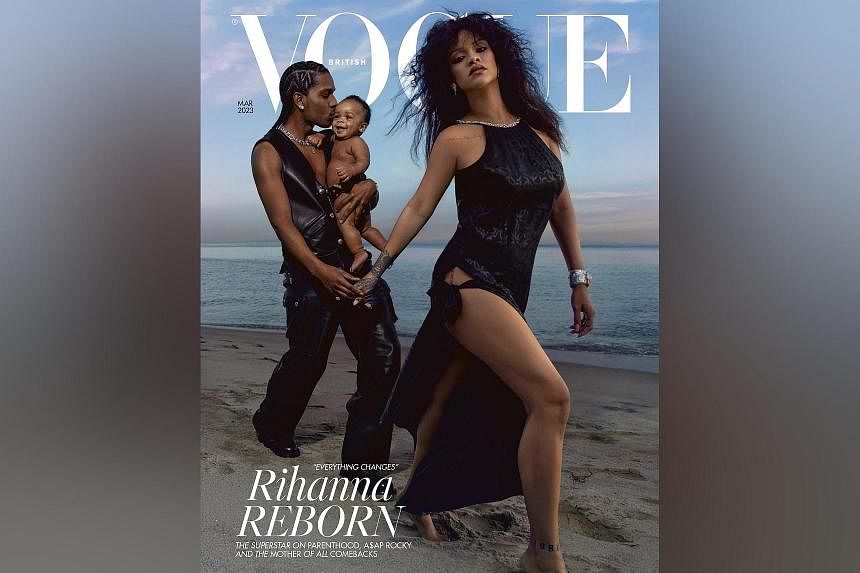 Singer Rihanna's baby boy joins her and A$AP Rocky on the cover of British  Vogue | The Straits Times