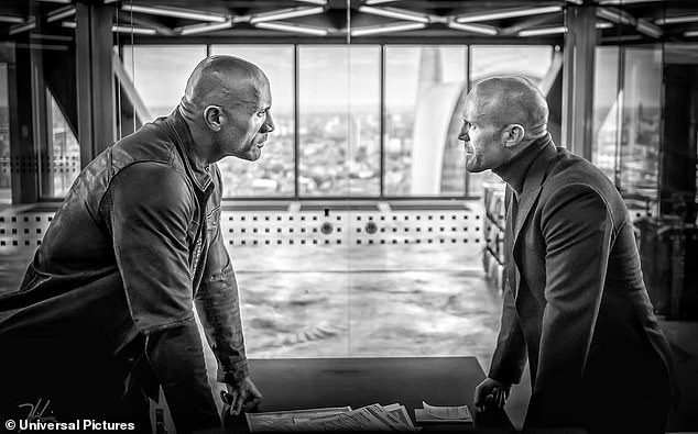 Big release: Dwayne has been in the UK shooting scenes for the upcoming Fast and Furious spin-off Hobbs and Shaw, appearing opposite Jason Statham