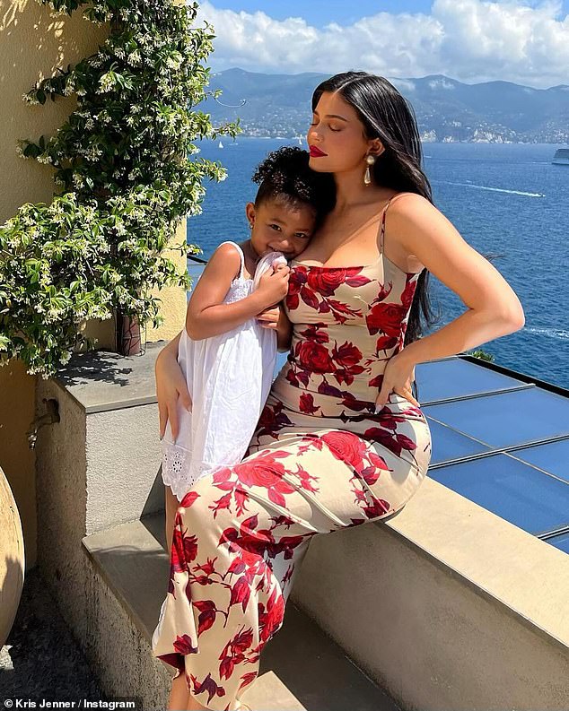 Kris also shared snaps of Kylie cuddling up to her own kids, daughter Stormi, six, and two-year-old son Aire