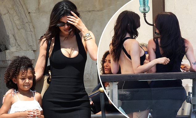 Braless Kylie Jenner turns heads in a plunging backless minidress as she  explores Venice with her children Stormi and Aire and BFF Stassie | Daily  Mail Online