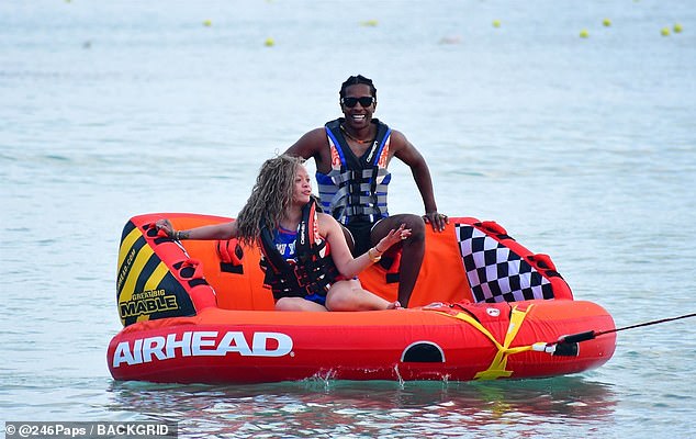 She and A$AP Rocky headed to the beach with their sons Riot Rose, 12 months, and RZA, two