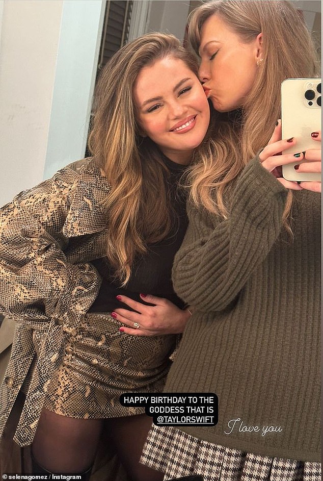 Selena Gomez wishes 'goddess' Taylor Swift a happy 34th birthday with sweet  snap that shows singer giving her a kiss on the cheek: 'I love you' | Daily  Mail Online