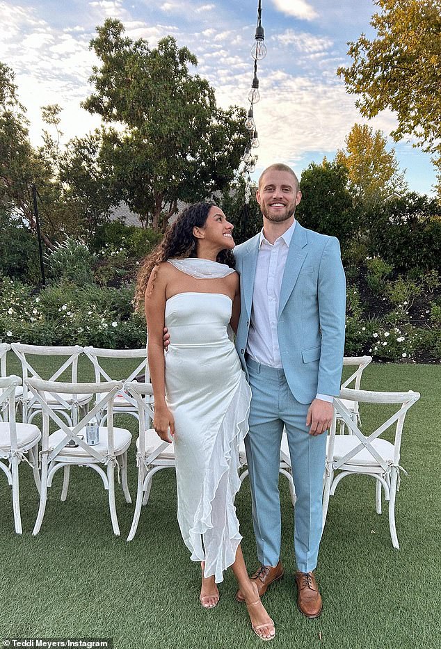 CMG worked on The Bachelor alumna Teddi Wright's wedding to Nicholas Meyers in Napa Valley last year; the pair are pictured at a function the night before the nuptials