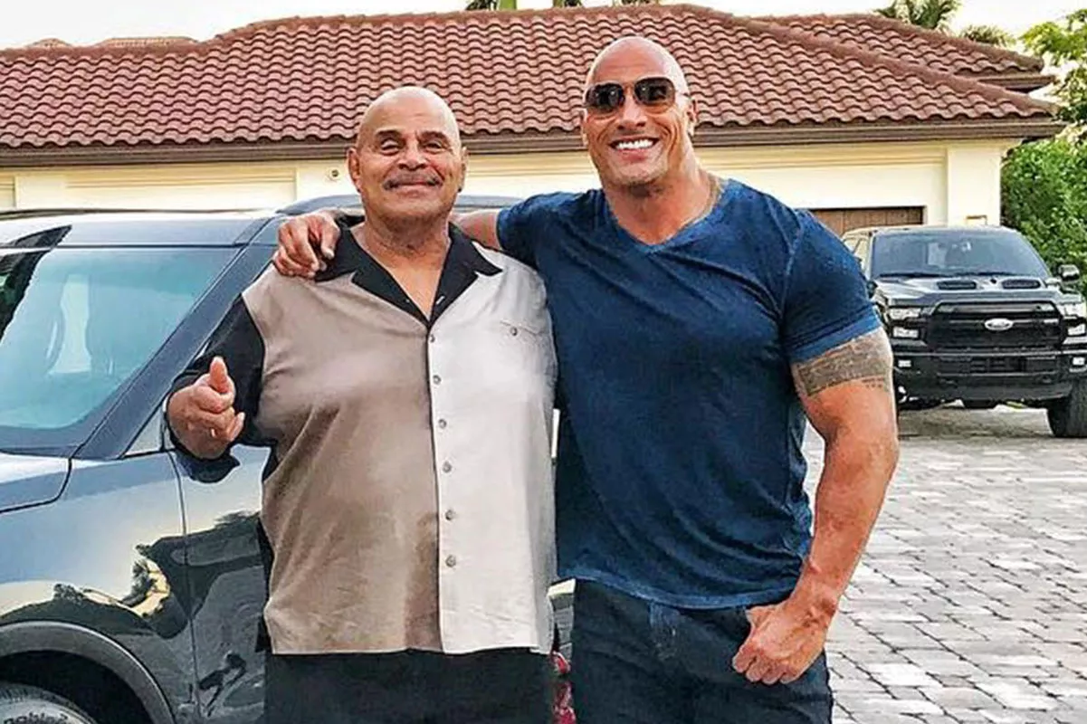 Dwayne and Rocky Johnson