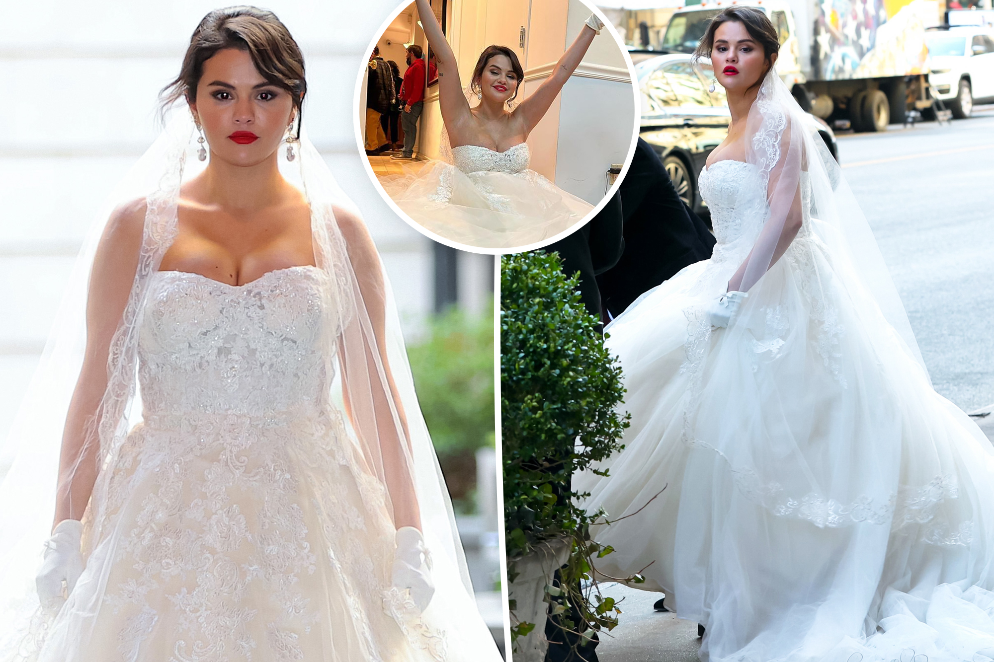 Selena Gomez wears wedding dress to film 'Only Murders in the Building'