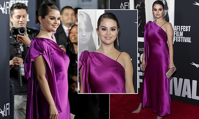 Selena Gomez is a vision in a purple gown at the premiere of her new  documentary My Mind & Me | Daily Mail Online