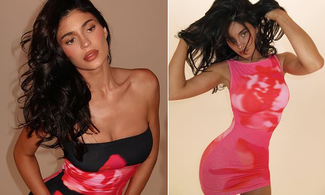 Kylie Jenner strikes alluring poses in fitted pink mini dress as she  continues plugging her new Ioannes collab | Daily Mail Online