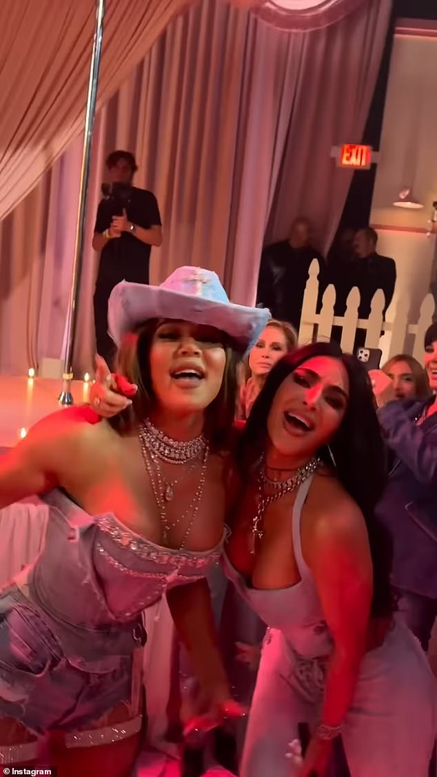 Khloe and Kim took over the bash with their fun personalities