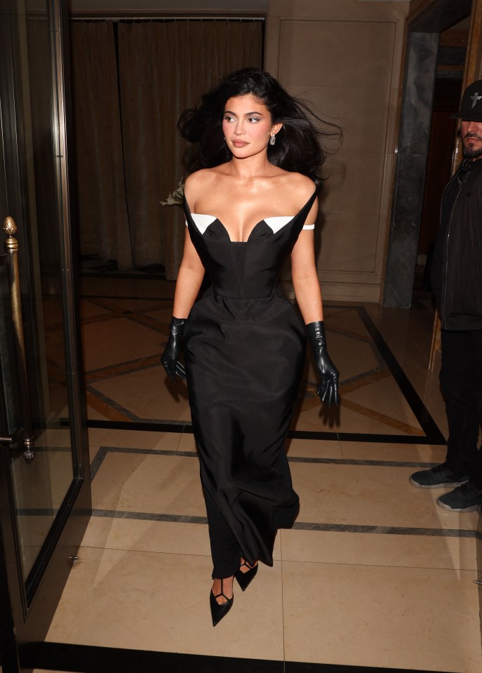 Kylie Jenner nearly spills out of plunging black gown with dangerously low  neckline in sexy Met Gala afterparty look | The Sun