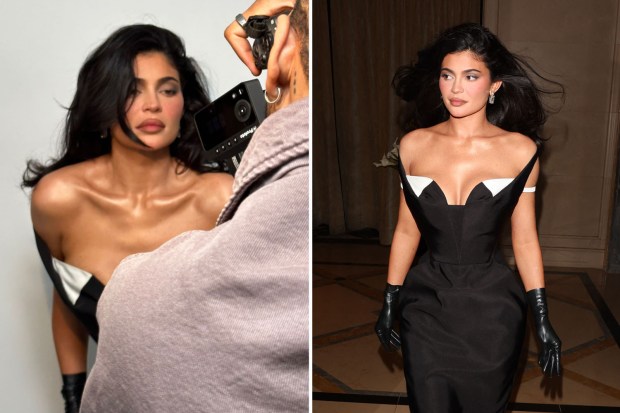 Kylie Jenner nearly spills out of plunging black gown with dangerously low  neckline in sexy Met Gala afterparty look | The Sun