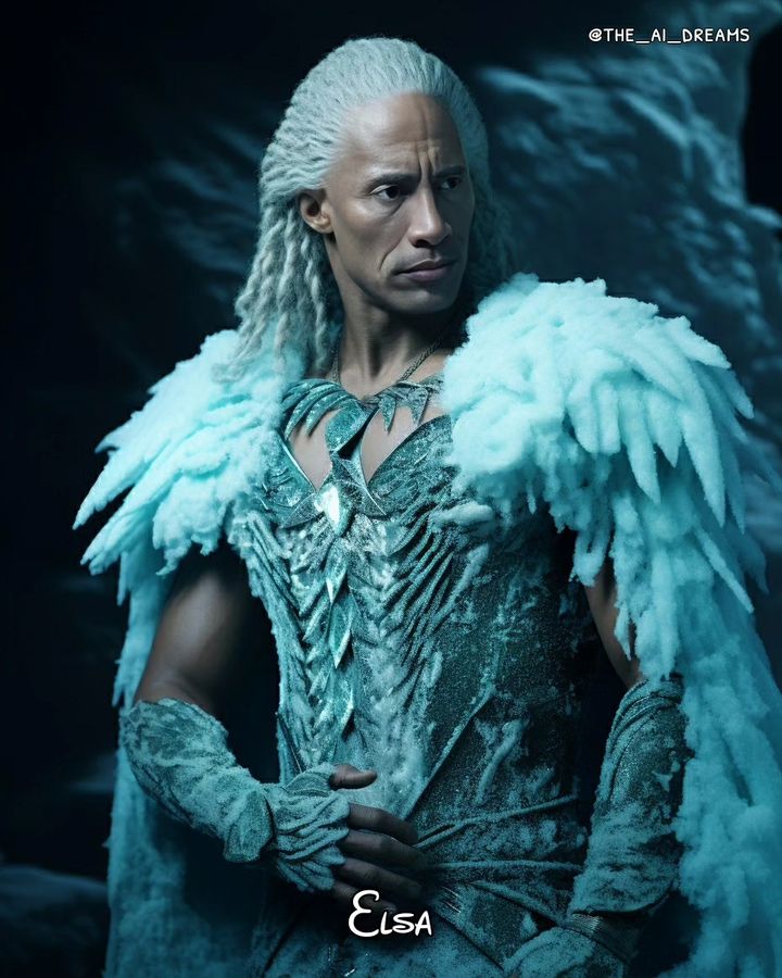 Dwayne-Johnson-Elsa-de-Frozen Veja Dwayne Johnson se transformando em 10 Princesas da Disney