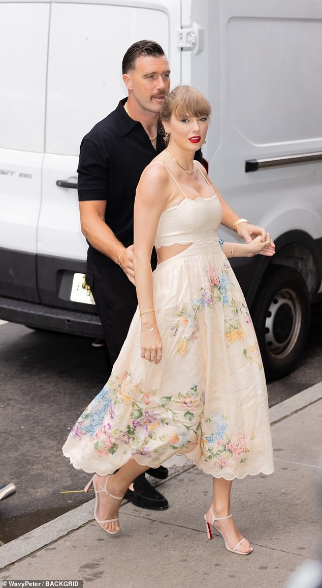 The Bad Blood hitmaker, 34, and the Kansas City Chiefs star, 34, held hands as they walked into the renowned recording studio, located in Greenwich Village