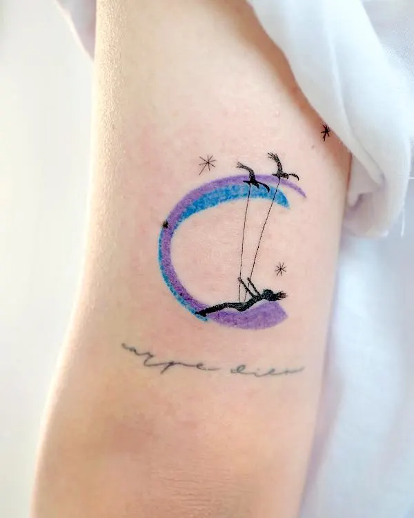 Dreamy swing tattoo by @tattoo_joojoo