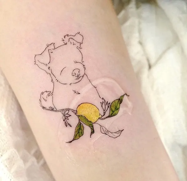 Cute dog tattoo by @tattoo_joojoo