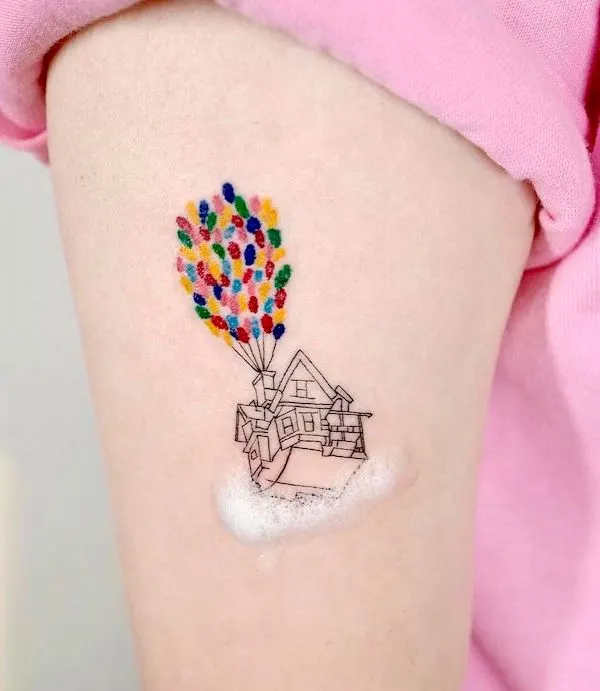 Up Disney tattoo by @tattoo_joojoo