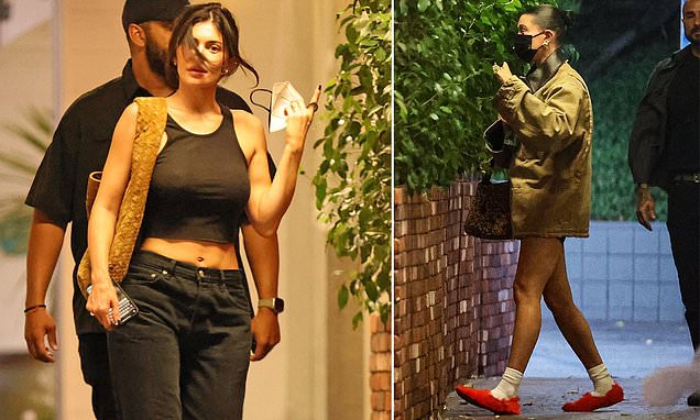 Hailey Bieber pictured out for first time since giving birth as she has  dinner date with pal Kylie Jenner while husband Justin stays home | Daily  Mail Online