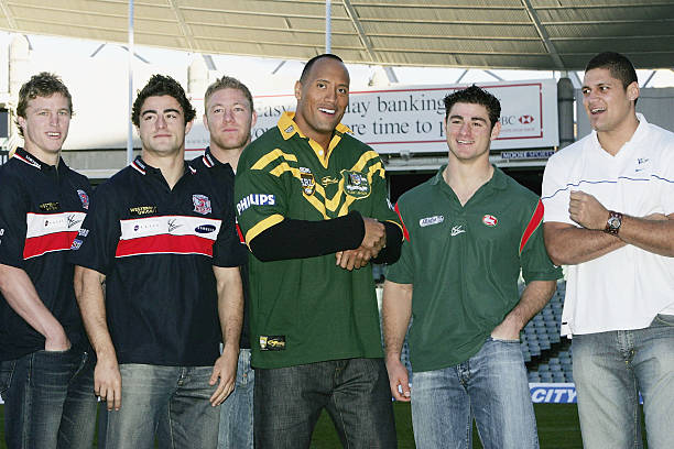 AUS: The Rock Receives Honorary Jersey