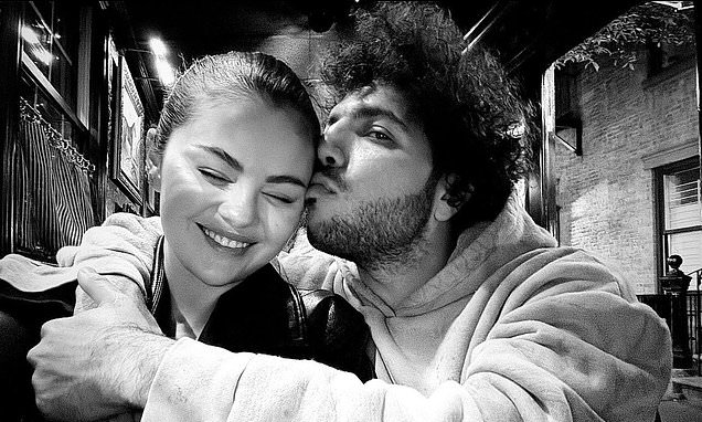 Selena Gomez shares loved-up snap of boyfriend Benny Blanco kissing her...  after he revealed plans to start a family with the actress | Daily Mail  Online