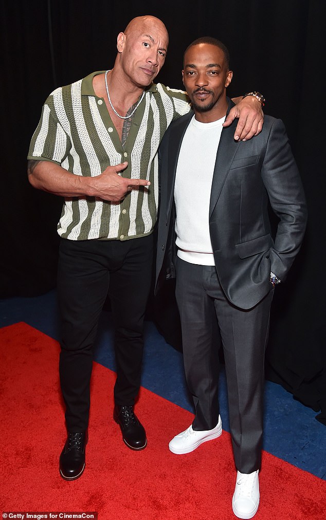 However, a franchise crossover did occur offstage at Thursday's event, where Dwayne could be glimpsed posing with Anthony