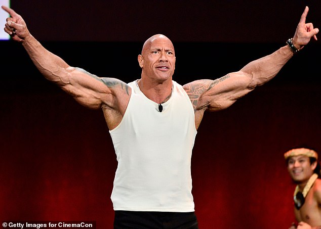 Hollywood heartthrob Dwayne 'The Rock' Johnson danced onstage during the Walt Disney Studios presentation at CinemaCon