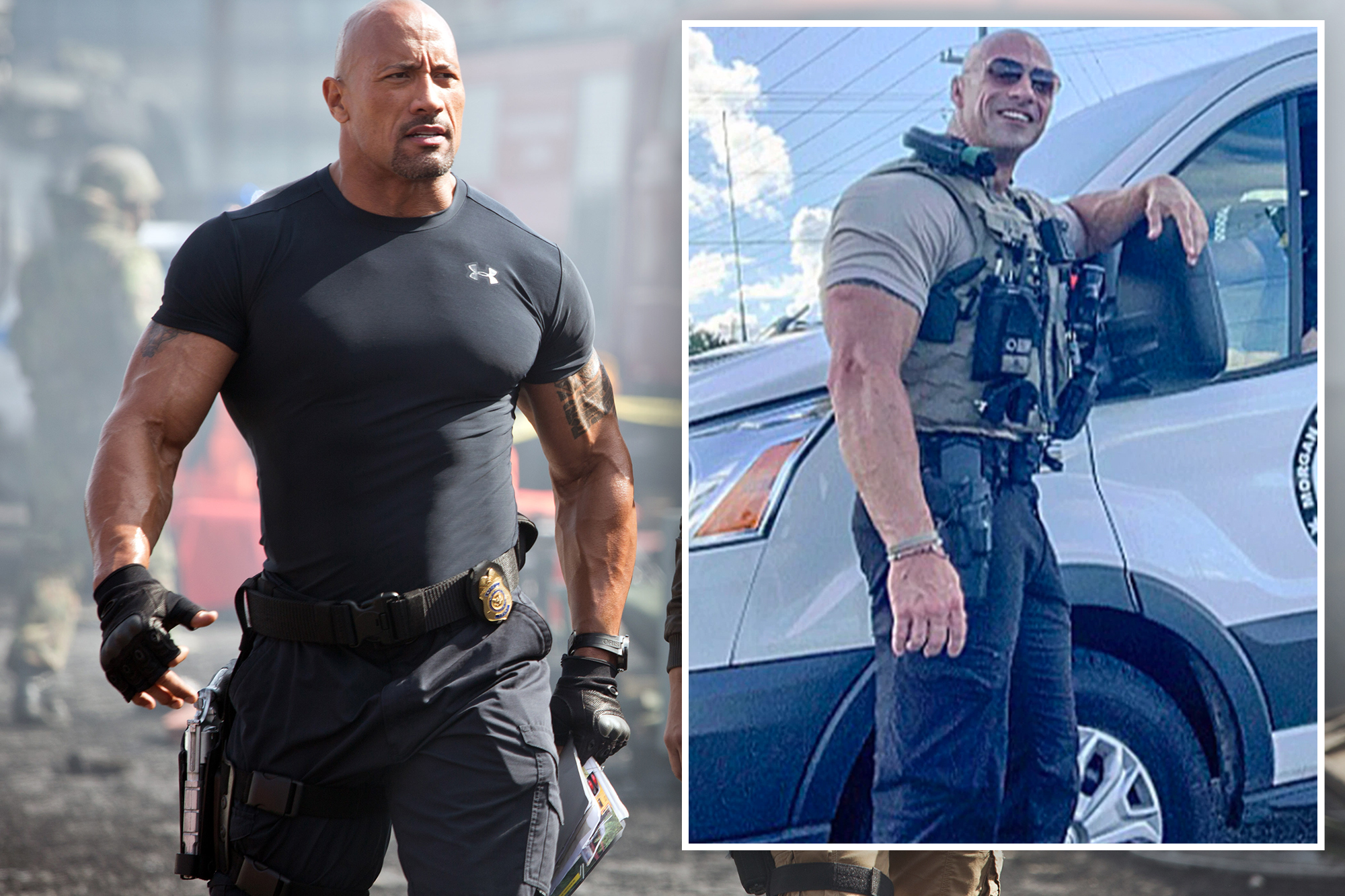 Dwayne 'The Rock' Johnson shocked by cop lookalike: 'Oh S---! Wow!'