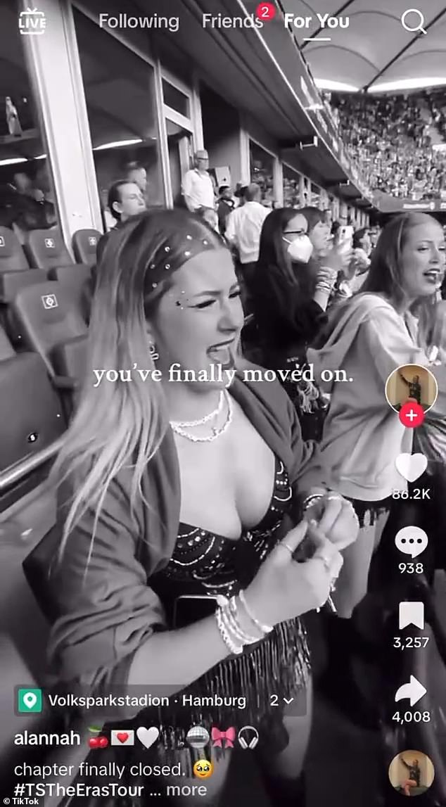 Over the weekend, a TikTok user by the name 'Alannah' uploaded a clip of herself tearfully singing along to Swift's breakup ballad My Tears Ricochet