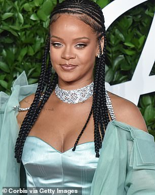 Rihanna pictured at British Fashion Awards in 2019;