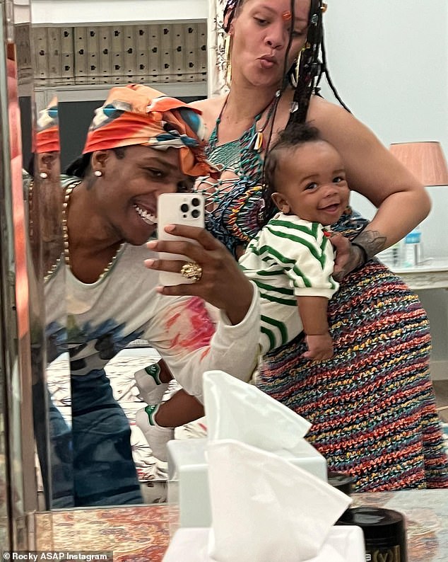 Her post comes less than a month after her partner, A$AP Rocky, opened up about how he and Rihanna want to give their sons a 'normal' childhood